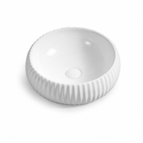 Lavoar pe blat Fluminia, Adel R, exterior riflat, 40.5x40.5 cm, alb